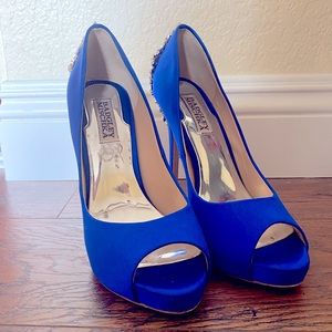 Badgley Mischka Blue Heels